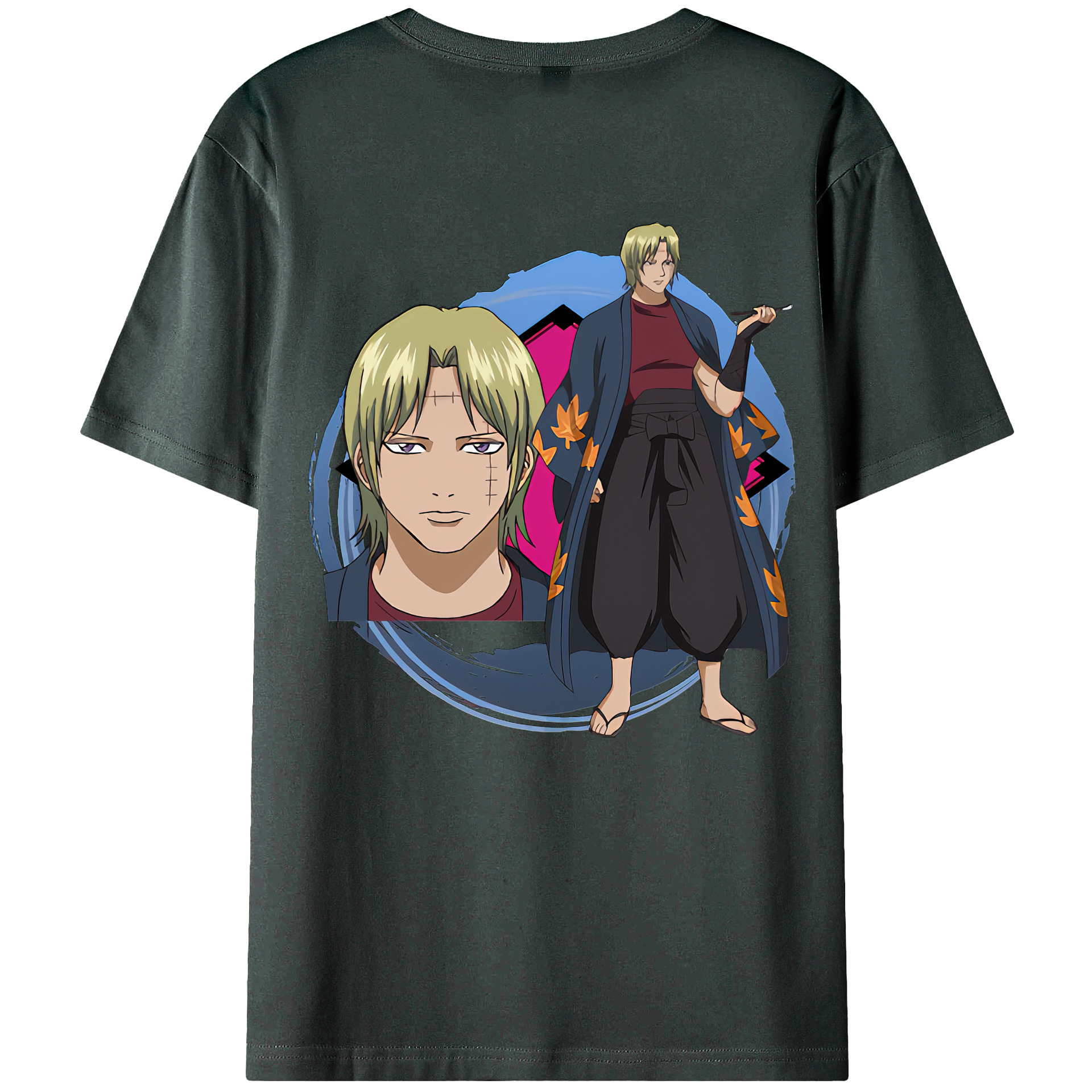 （画像用） ぎんたま 坂田銀時（さかたぎんとき） 神楽 志村新八（しむら しんぱち） GINTAMA Sakata Gintoki Kagura Shimura Shinpachi 綿100％ メンズ半袖Tシャツ（バックプリント） 通気性